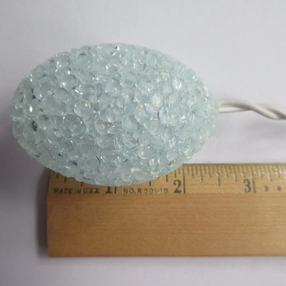 Easter Egg Plastic Melted Popcorn String Lights 5' Pastel Pink Blue Green Vtg